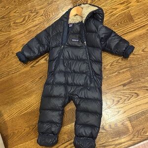 Patagonia Dark Blue Infant Puffer Snowsuit